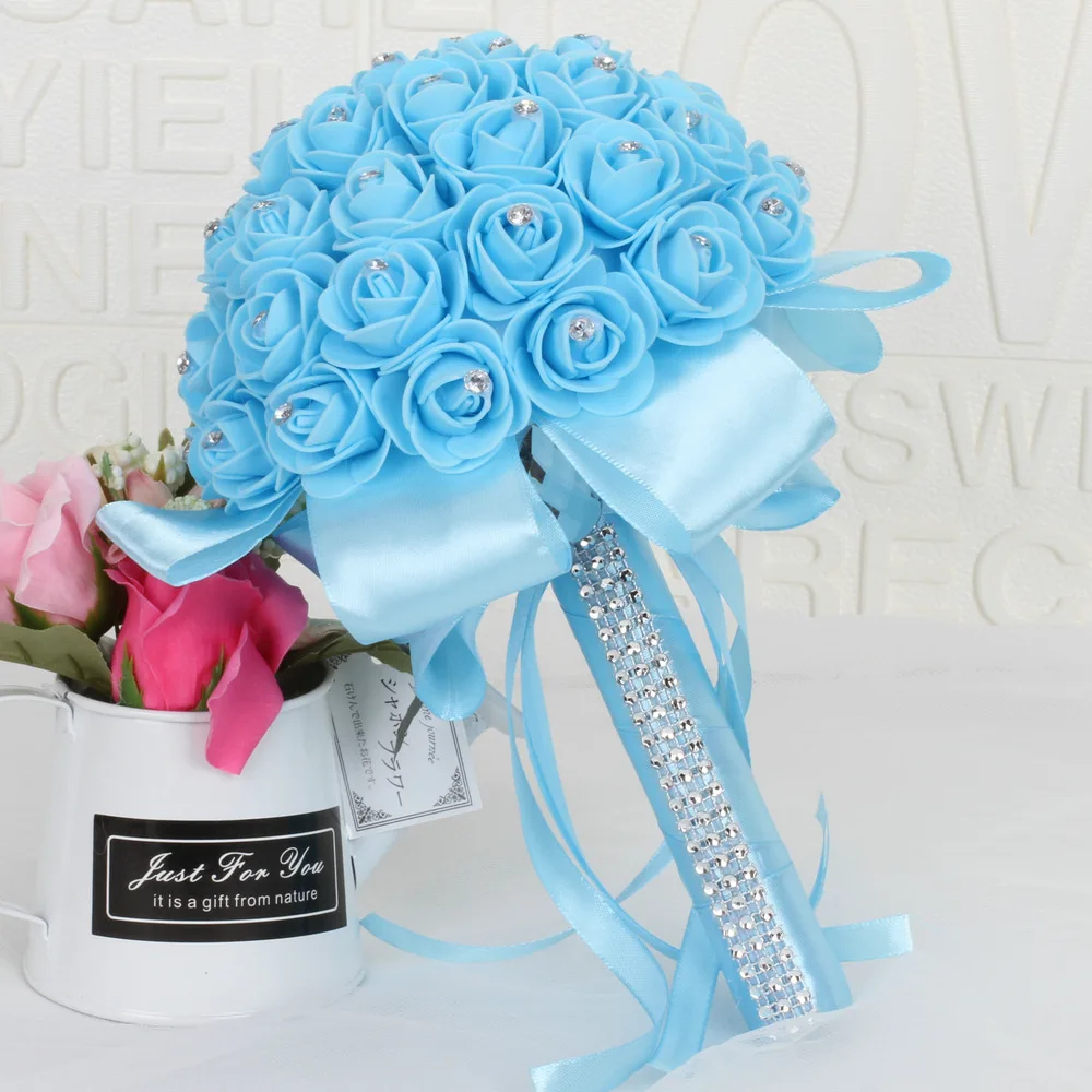 Rose Bridesmaid Bouquet Wedding Accessories Bride Flower Bouquet Height 9.84inch Length 8.62inch Weight 0.35kg Free Shipping