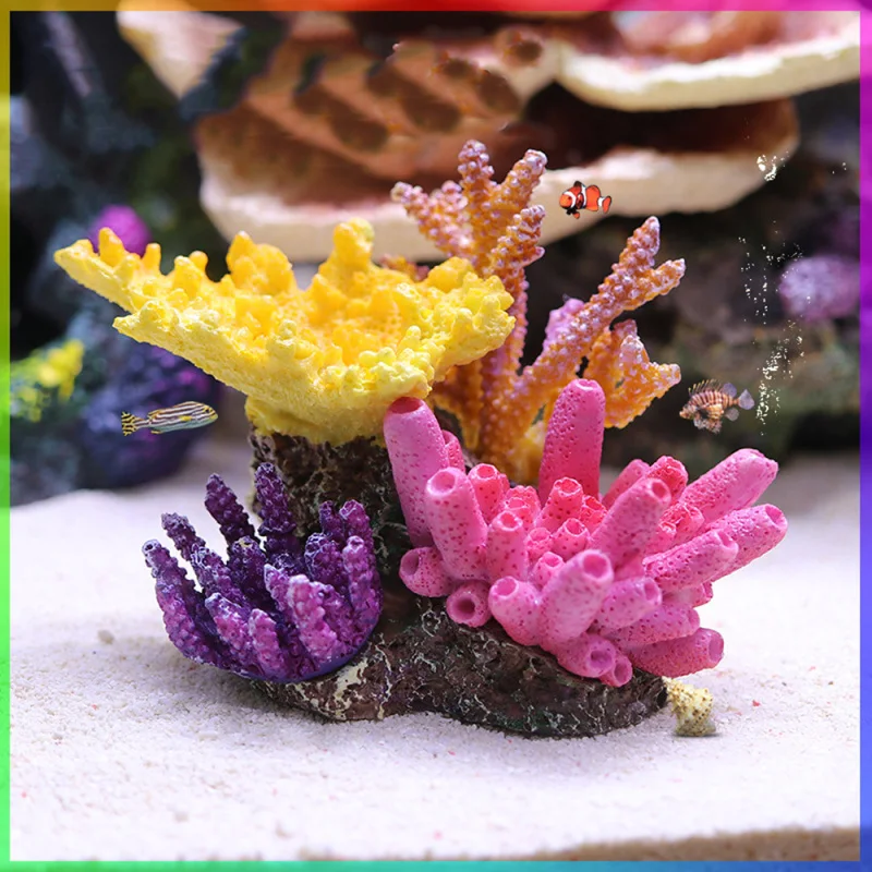 

Aquarium Artificial Resin Fish Tank Decor, Colorful Ornament, Simulation Coral Plant, DIY Landscape Decoration, 1Pc