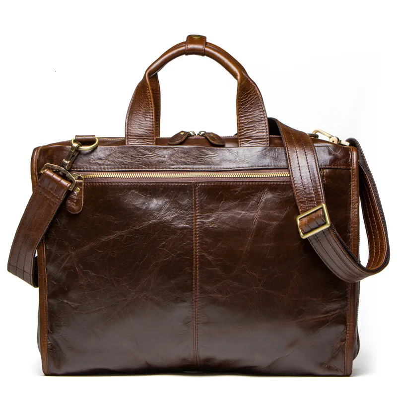

Leather laptop messenger brown bags Business Briefcase Man Single Shoulder Satchel Leisure Time Computer Package free shipping