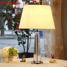 Хрустальная настольная лампа в спальню Домашнее освещение настольные лампы для чтения Современное украшение прихожей настольные лампы с белым абажуром прикроватная лампа