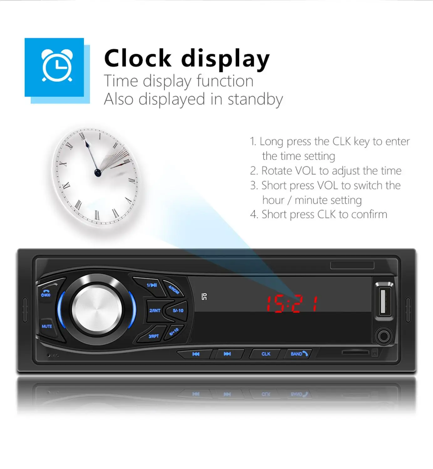 Автомагнитола 1 Din Bluetooth MP3 плеер светодиодный экран AUX USB FM поддержка радио для