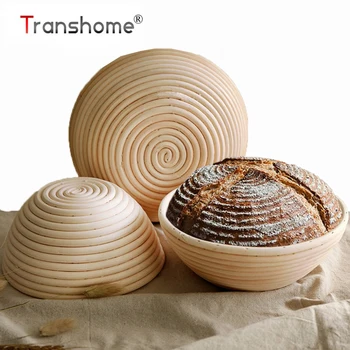 

Transhome Round Bread Fermentation Basket Natural Rattan Banneton Bread Basket For Rising Dough or Decoration Baking Pastry Tool