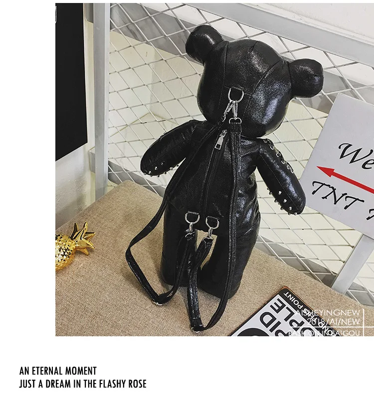 Дропшиппинг модный панк медведь женский рюкзак в стиле панк школьные сумки дизайнерские рюкзаки для девочек-подростков