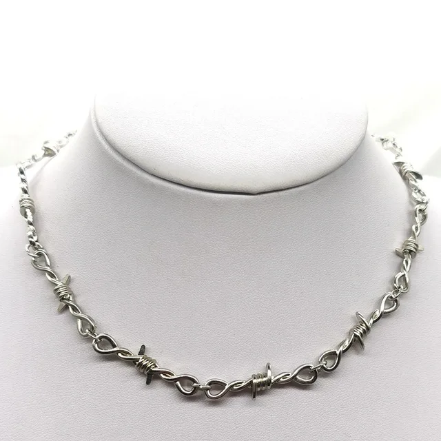 Unleash your inner rebel with the Punk Gothic Wire Brambles Choker Collar