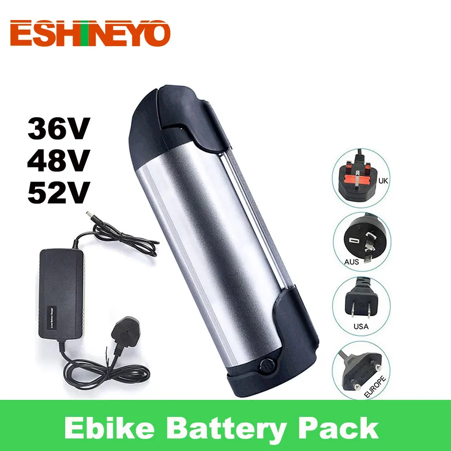 EbikeBatteryPack36V48V52V104Ah13Ah18AhWaterBottleDownTube