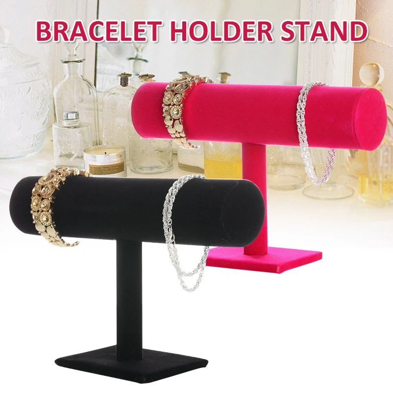 1pc T-Bar Rack Jewelry Rack Bracelet Necklace Watch Organizer Holder Durable Jewelry Display Storage Stand durable hexagon hanging earring stud wall mounted jewelry organizer decorative diamond grid shape w hooks for necklaces