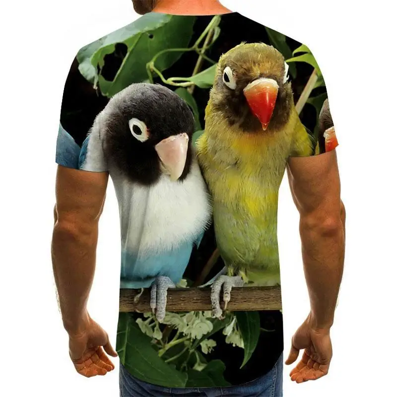 2021 summer new style 3D printing birds men's and women's casual T-shirt fashion trend young handsome T-shirt top 2021 summer new style 3D printing birds men's and women's casual T-shirt fashion trend young handsome T-shirt top