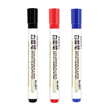 

3pcs Black Blue Red Color Whiteboard Marker Pen Erasable Ink Writing on White Board Glass Office Meeting School Teaching F991