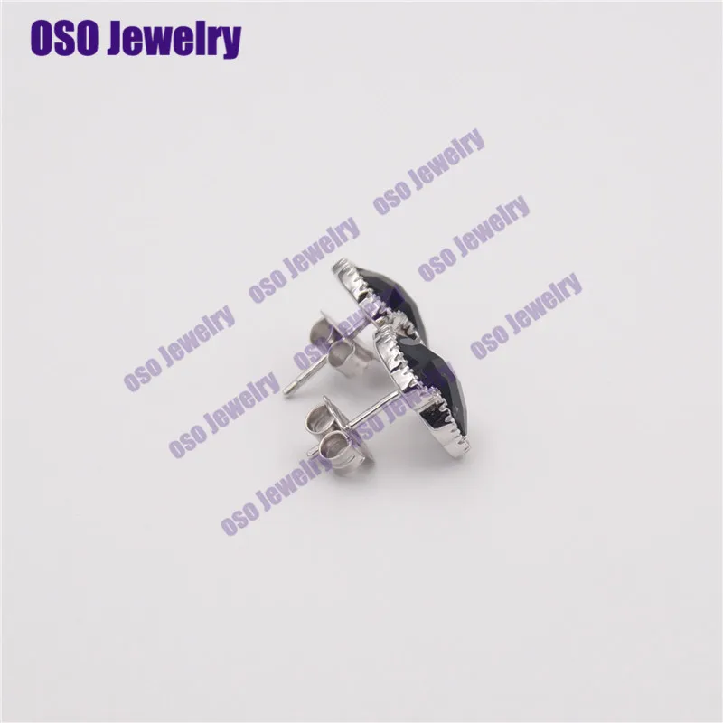 Pendientes plata de ley 925 mujer серебряные 925 серьги-гвоздики для женщин, хорошее ювелирное изделие - Цвет камня: 7mm 811023160