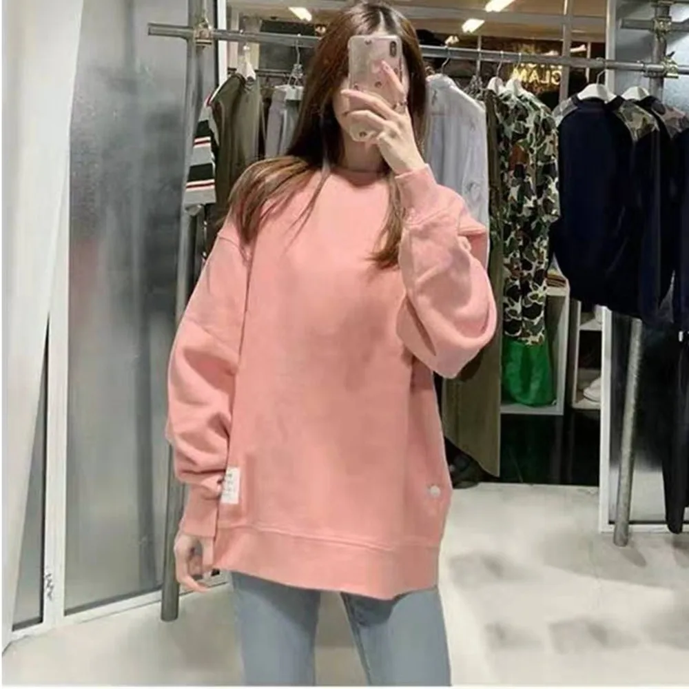 

Autumn Winter long sleeve women's Unisex sweatshirt O Neck Pullover top Plus Velvet clothes A3