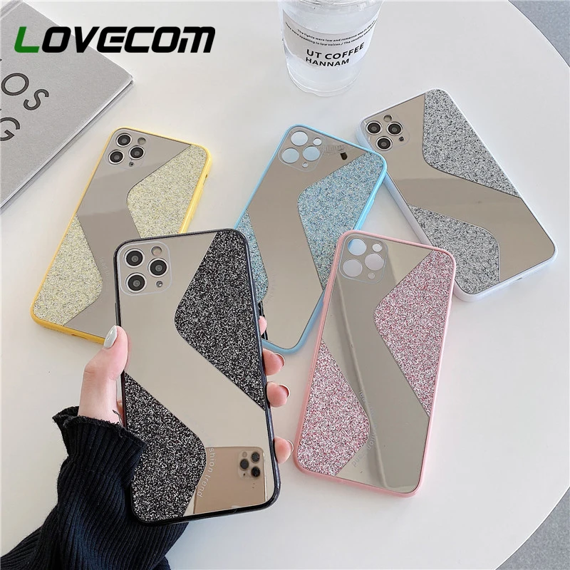 Блестящий зеркальный чехол LOVECOM для телефона iPhone 11 Pro Max XR X XS 7 8 6S Plus мягкий