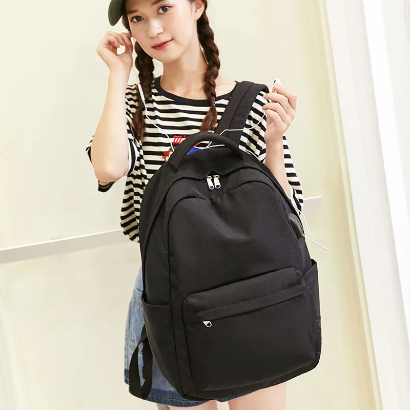 

Middle School Students School Bag Women's Korean-style High School Backpack 2019 New Style INS Wind Young STUDENT'S Simple Junio