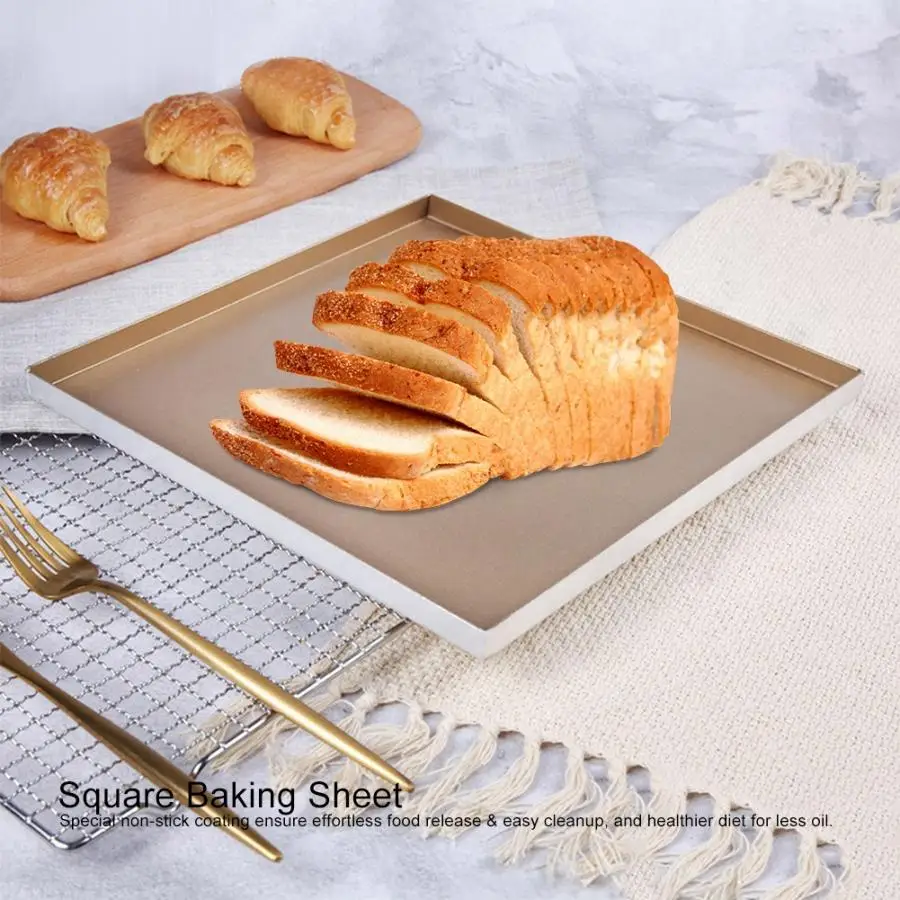 Для выпечки с антипригарным покрытием Сковорода из алюминиевого сплава квадратный антипригарный пирог форма для выпечки хлеба противень сковорода печенья противень сковорода