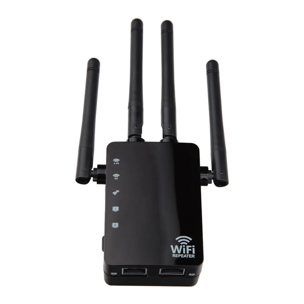 Беспроводной Wi-Fi ретранслятор маршрутизатор 1200 Мбит/с двухдиапазонный 2,4/5G 4 антенны Wi-Fi диапазон расширитель Wi-Fi роутеры Домашняя сеть товары для дома