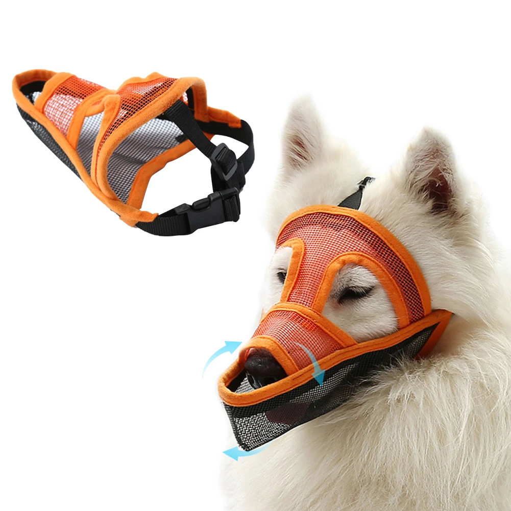 

Djustable Mesh Breathable Dog Mouth Muzzle Anti Bite Chew Covering Muzzle For Dogs Nylon Pet Safety Mouth Cover Muzzle Pets