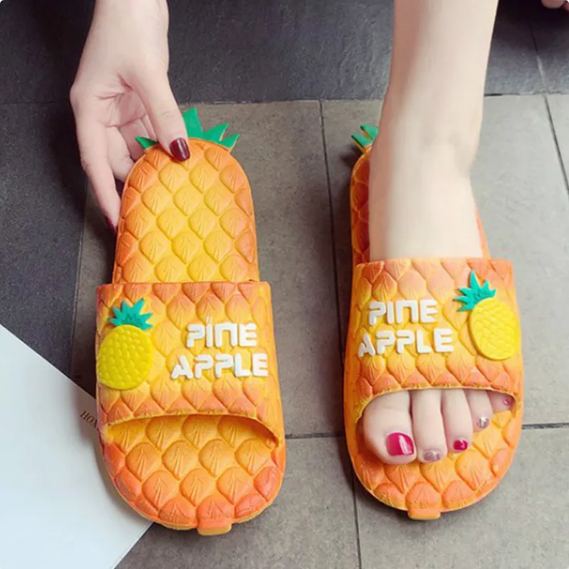 

Summer Women Slippers Candy Color Pineapple Slides Platform Flat Heel Peep Toe Casual Cute Beach Ladies Shoes Zapatos De Mujer
