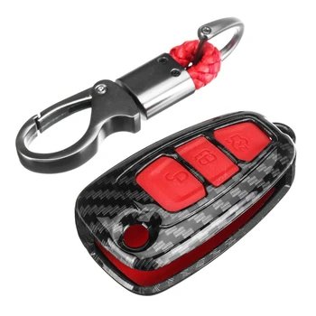 

3 Btn Carbon Fiber Remote Key Case Shell Cover For Ford Ranger C-Max S-Max Focus