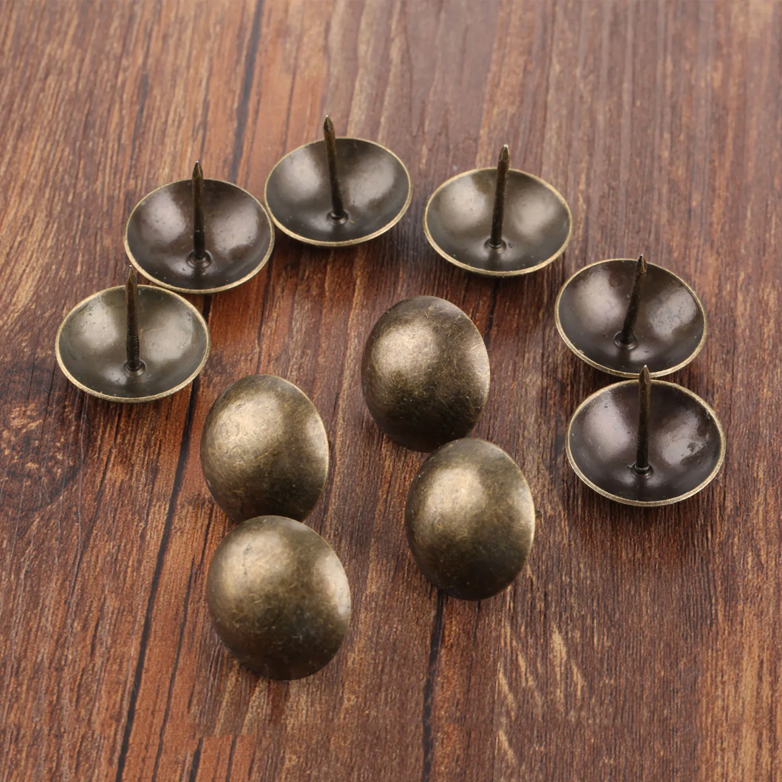 10Pcs Iron Upholstery Nail Tachas Jewelry Gift Box Door Sofa Furniture Decorative Tack Stud Pushpin Antique Bronze 25*25mm