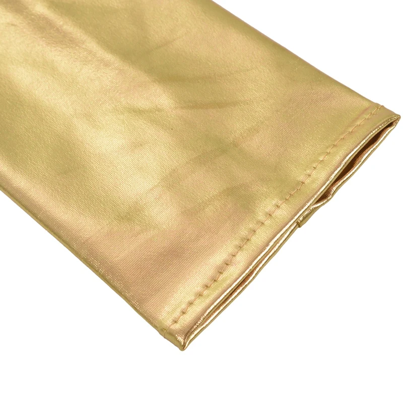 1 пара Glam Arm Warmer Goth Wet Look блестящие металлические перчатки без пальцев Клубная одежда костюм, золото