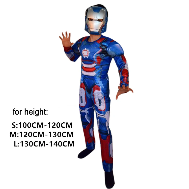 blue ironman Мстители, супергерой, вечерние, косплей, мускулы, Тор, человек, Капитан Америка, костюм для мальчиков, Бэтмен, косплей, Хэллоуин, форма Супермена - Цвет: blue ironman