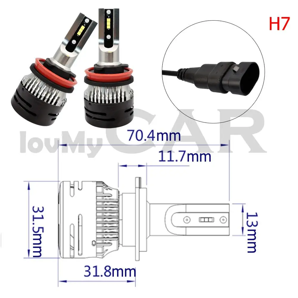 2X V5 D1 H1 H3 H4 H7 H8 H13 H15 HB3 HB4 фар Противотуманные фары автомобиля Led 72W фары для 6000LM высокое ближнего и дальнего света лампы авто мобильных лампы 6000K DC 12V