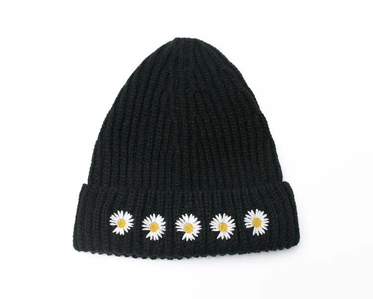 Peaceminusone Daisy Beanie Теплые Зимние головные уборы для мужчин и женщин женские часы Docker Skull cap вязаные хип-хоп с манжетами акриловые Skullies