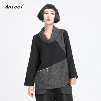 

black knitted plus size autumn winter casual loose tee t shirt women t-shirt ladies tshirt clothes 2020 tops streetwear