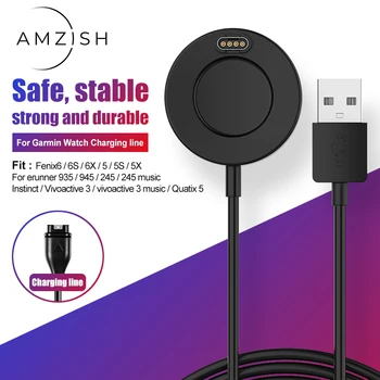

amzish USB Cable Charger For Garmin Fenix 6/6S/6X/5/5S/5X Charging Dock For Garmin Forerunner/Instinct Fast Stable Charging Pad
