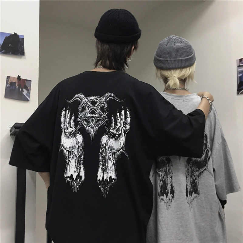 Punk Emo Summer Women Streetwear Tops Casual Mall Goth T Shirt Dark Academia Aesthetic Grunge Unisex Short Sleeve Anime T Shirt T Shirts Aliexpress