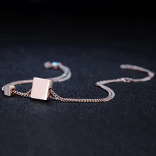 Двойная ярмарка, Ретро стиль, простые кубики, браслет-цепочка для женщин, розовое золото, цвет, модное ювелирное изделие для девочек, подарок на Рождество, DFH166