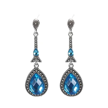 

Women Earrings Charm Blue Teardrop Pendant Earrings Durable and Useful