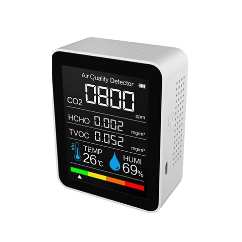 Quality Monitor Temperature Humidity Sensor Tester CO2 Meter Digital Carbon Dioxide TVOC Formaldehyde Indoor Detector