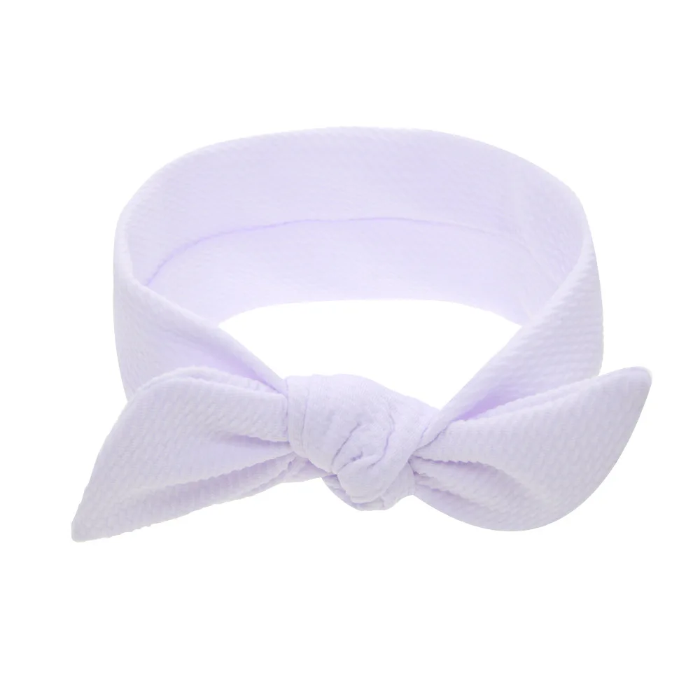 white Nishine Soft Baby Bubble Texture Rotating Ear Knot Headband Newborn Toddler Headdress Headwraps Girls Children Headwear - Color: white