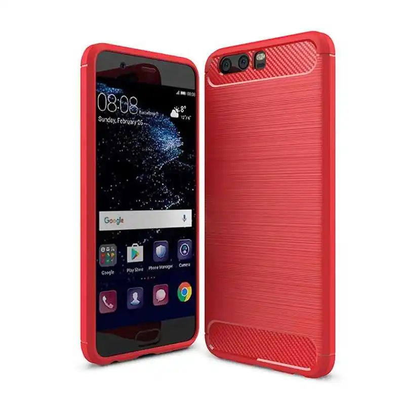 Mokoemi модный Ударопрочный Мягкий силиконовый 5," чехол для Huawei P10 для Huawei P10 Plus чехол для сотового телефона - Цвет: Red