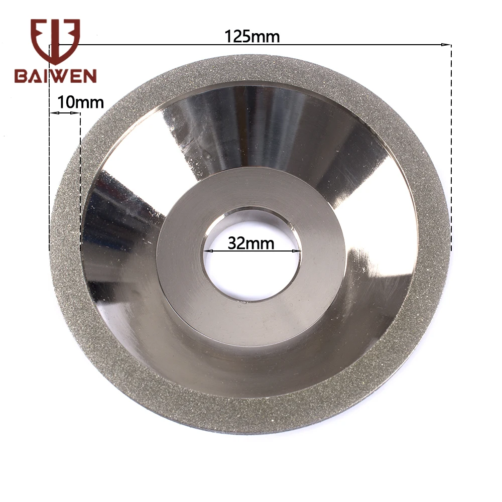 100/125mm Diamond Grinding Wheel Cup Grinder Cutter Grinding Disc For Tungsten Steel Milling Cutter Sharpener and Other Tool