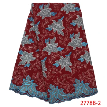 

Latest Nigeria Swiss Laces,2019 African Swiss Lace Fabric,High Quality Cotton Dry Lace Fabric with Stones for Women KS2778B-2