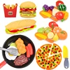 Kids Simulation Food Kitchen Toy Pretend Play Cooking Toys Cookware Pot Hamburger Hot dog Fries Pizza Interactive Toys For Girls 1