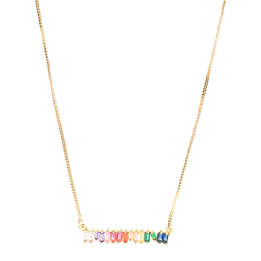 Gorgeous Stuning Multi Color Statement Copper Necklace Luxury Rainbow Collor Micro Cubic Zirconia Girls Collar Choker | Украшения и