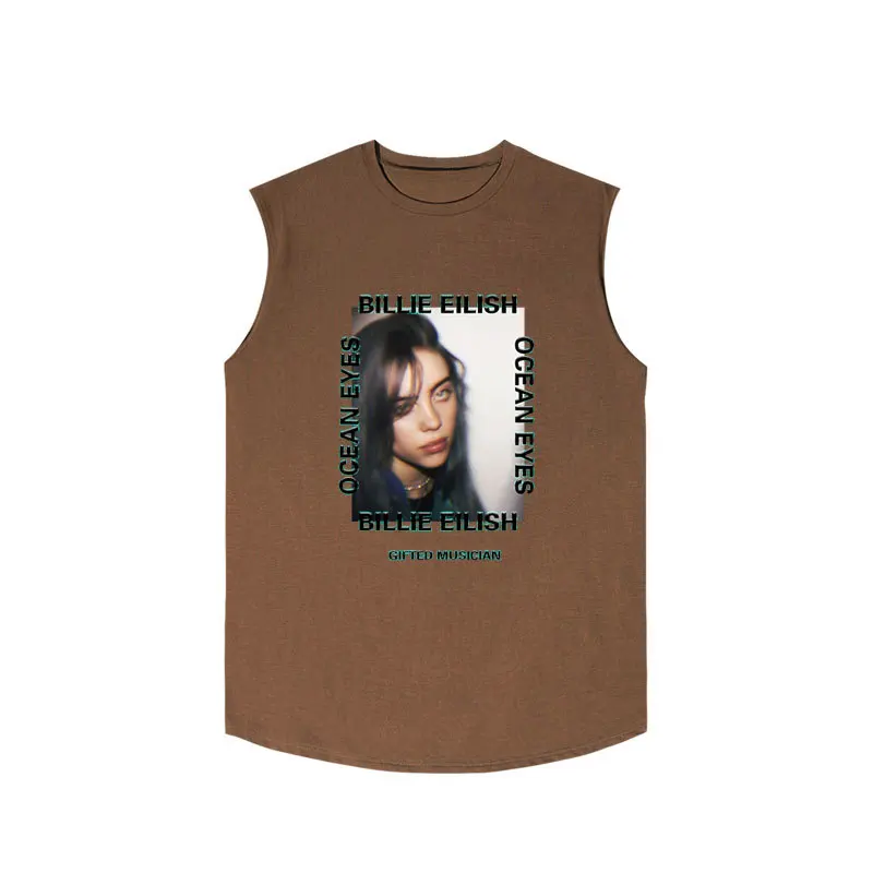 Портрет Bllie эйлиш пирус груша футболка Exceed Fire Cec Basics Cut The Sleeves Ulzzang School Wind