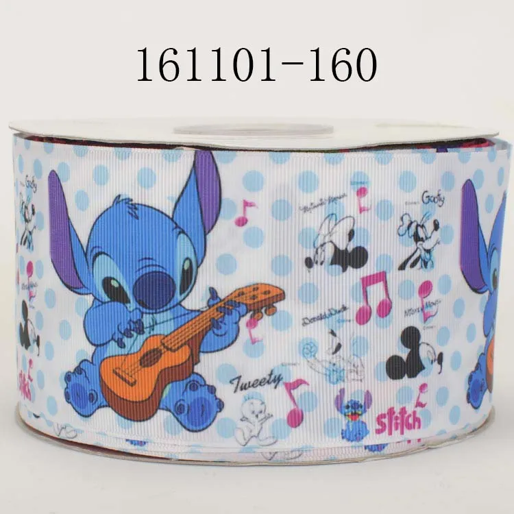 Новинка 3'75mm 50 ярдов мультфильм стежка лента напечатанная grosgrain лента - Цвет: 161101-160