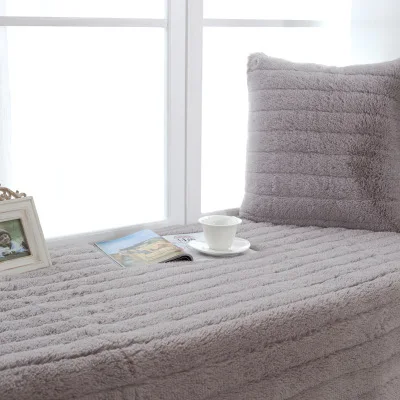 

Winter thick plush bay window mat, solid color plush tatami non-slip cushion