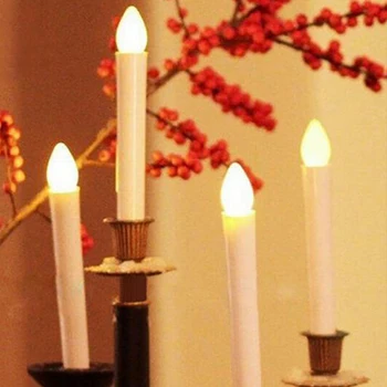 

LED Light Candles Battery Tealight Simulation Electronic Candle Long lameless Candles Flickering Wedding White Case Yellow Light