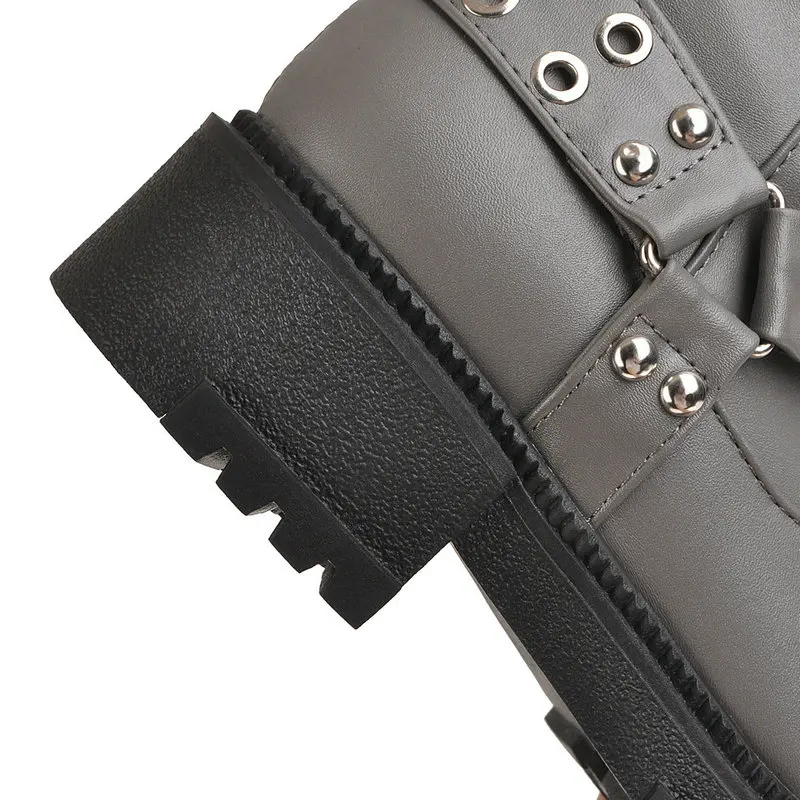 New knee high boots woman thick med heels boots warm autumn winter bootie dress party western shoes size 34-43