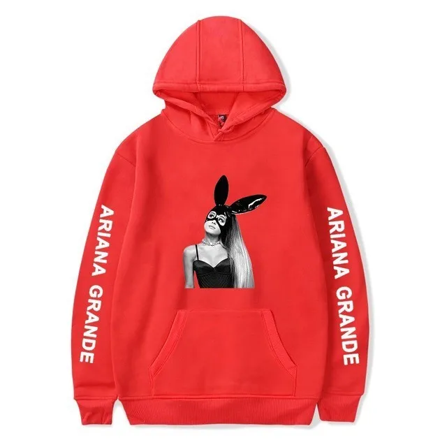Red1 Ariana Grande, негабаритный свитер с капюшоном, опасная женщина, тур, хип-хоп, худи с капюшоном, женская одежда, Harajuku, худи для девочек - Цвет: Red1