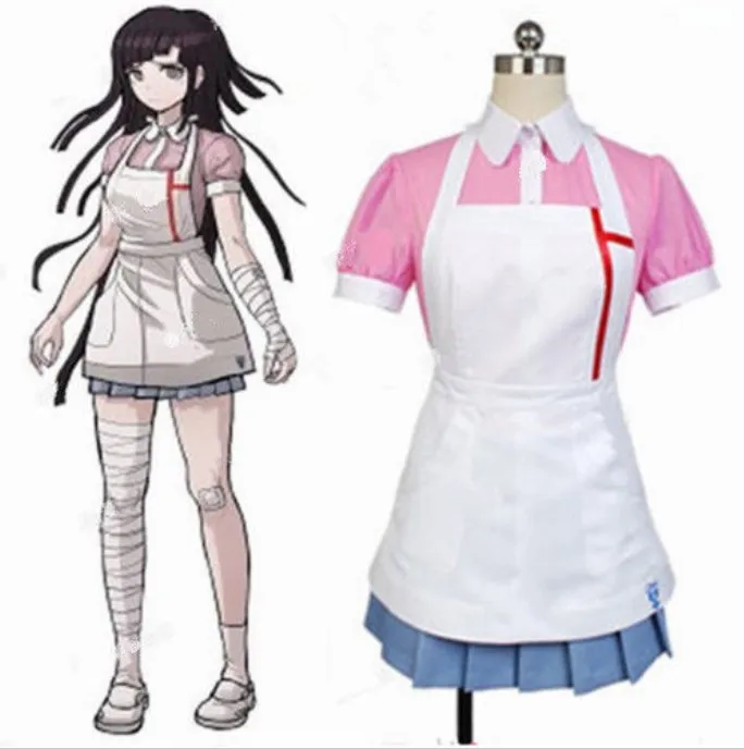 

Dangan Ronpa 2 Danganronpa Mikan Tsumiki Dress Cosplay Costume Custom Made Free Shipping anime vocaloid cosplay santa dress