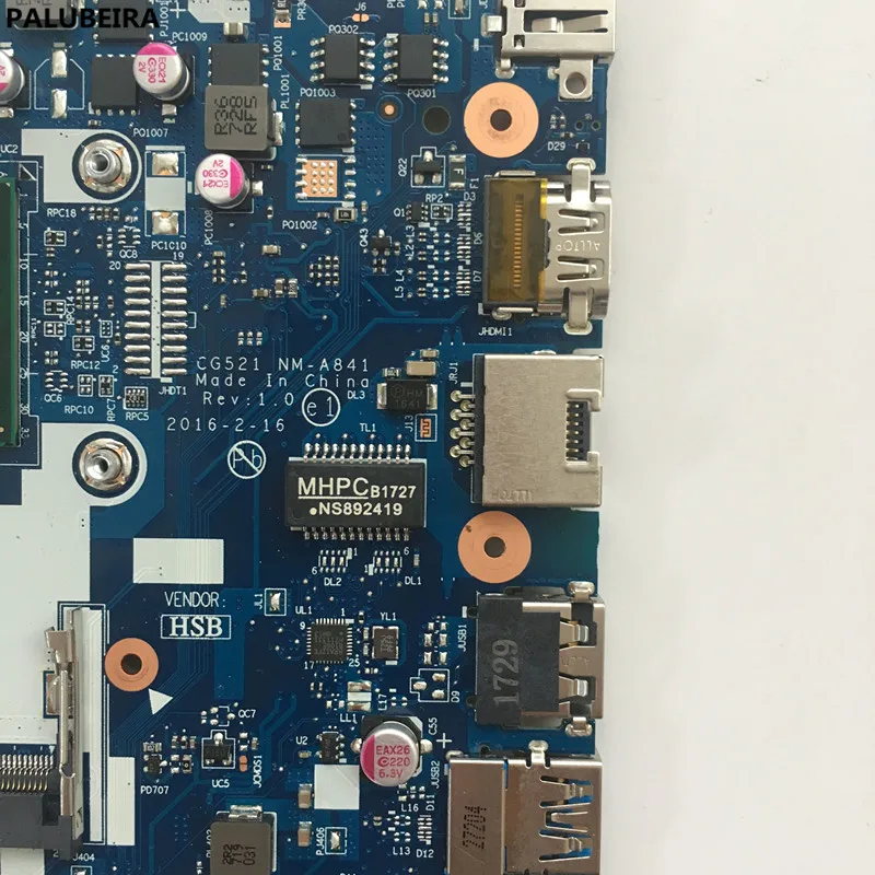 PALUBEIRA ноутбук материнская плата для Lenovo 110-15ACL NM-A841 CG521 с E1 E2 Процессор DDR3 Протестировано