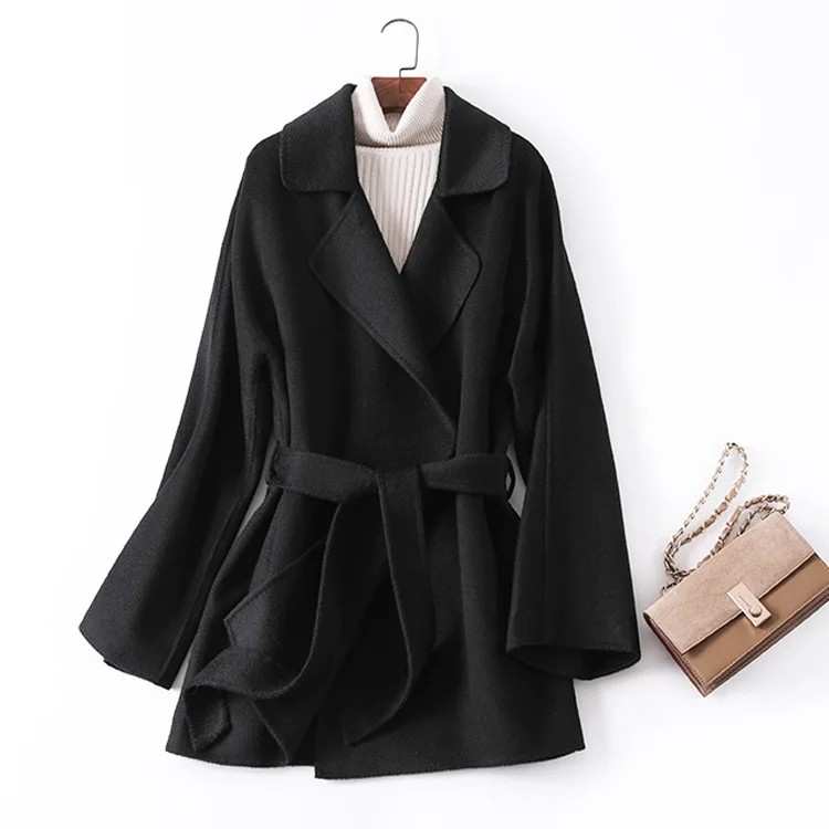 GoWinlin winter Short wool coat Women Double sided cashmere outwear autumn Fashion ladies overcoats 19030