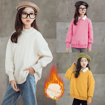 

Kids Girl Fleece Sweaters Winter Warm Clothes 8 10 12 13 14 years Children Girls Clothing