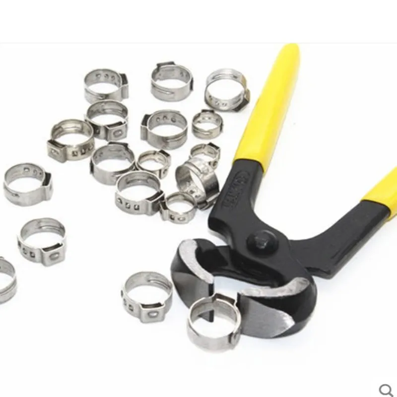 Hose Clamps Pipe Clamps 5-20pcs/lot 5.3mm to 50mm Pipe Clamp Stainless Steel 304 Single Ear Hose Clamps Assortment Kit Single