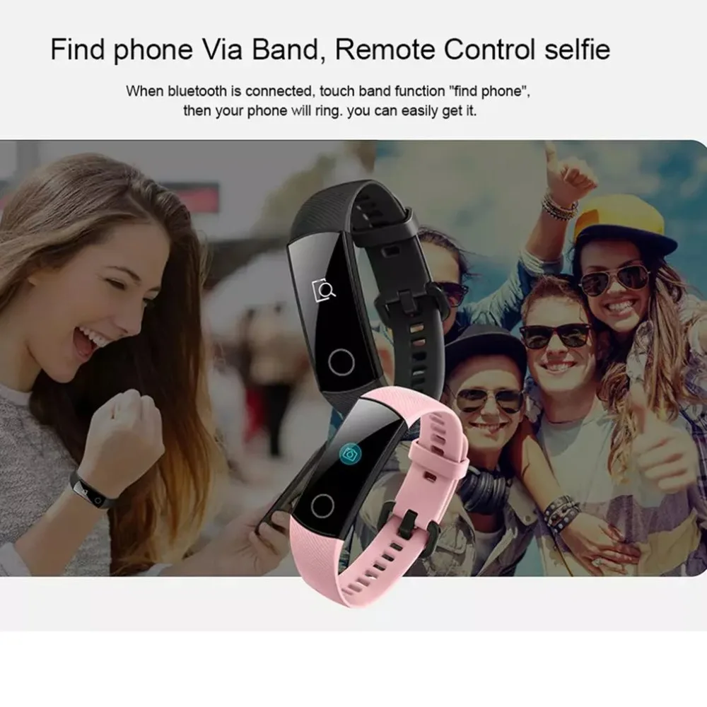 Умный Браслет huawei Honor Band 4 2.5D стекло сенсорный экран Bluetooth монитор сердечного ритма Поддержка Android и IOS